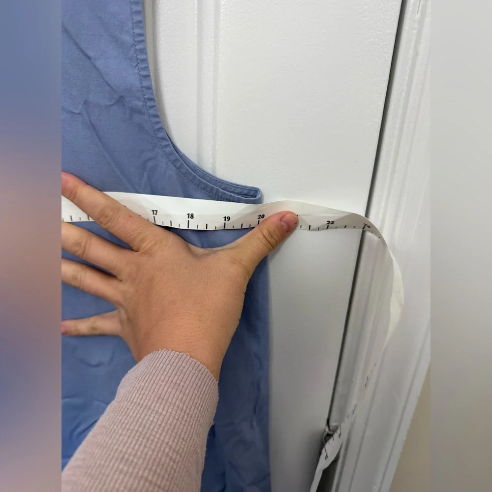 Eileen Fisher Sleeveless Organic Cotton Poplin Dress Quarter Zip Light Blue Sz M - Picture 9 of 10